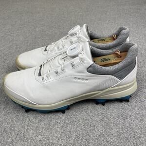 Ecco Biom Golf Shoes Mens EU 38 US 7-7.5 White Yak Leather BOA Spikes